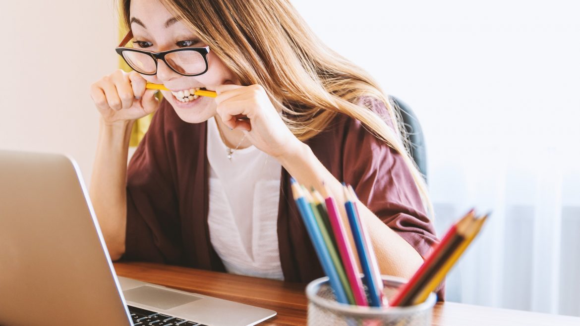 Woman working at laptop